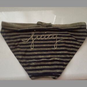 JUICY Striped Gold Blue Bikini Bottom